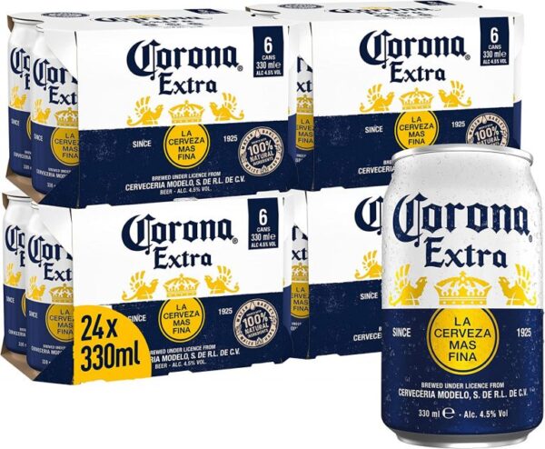 CORONA EXTRA PREMIUM LAGER BEER CAN 4.5% ABV , 24 X 330ML